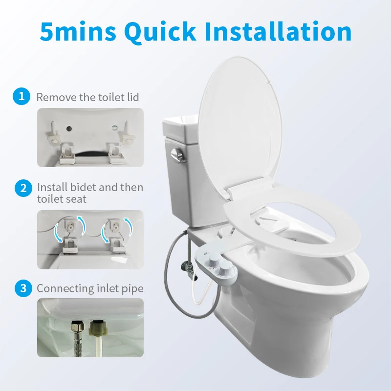 Cold And Hot Water Sprayer Bidet Toilet  Attachment Warm Water Bidet Self-Clean Single Nozzle Non-Electric Mechanical Bidet