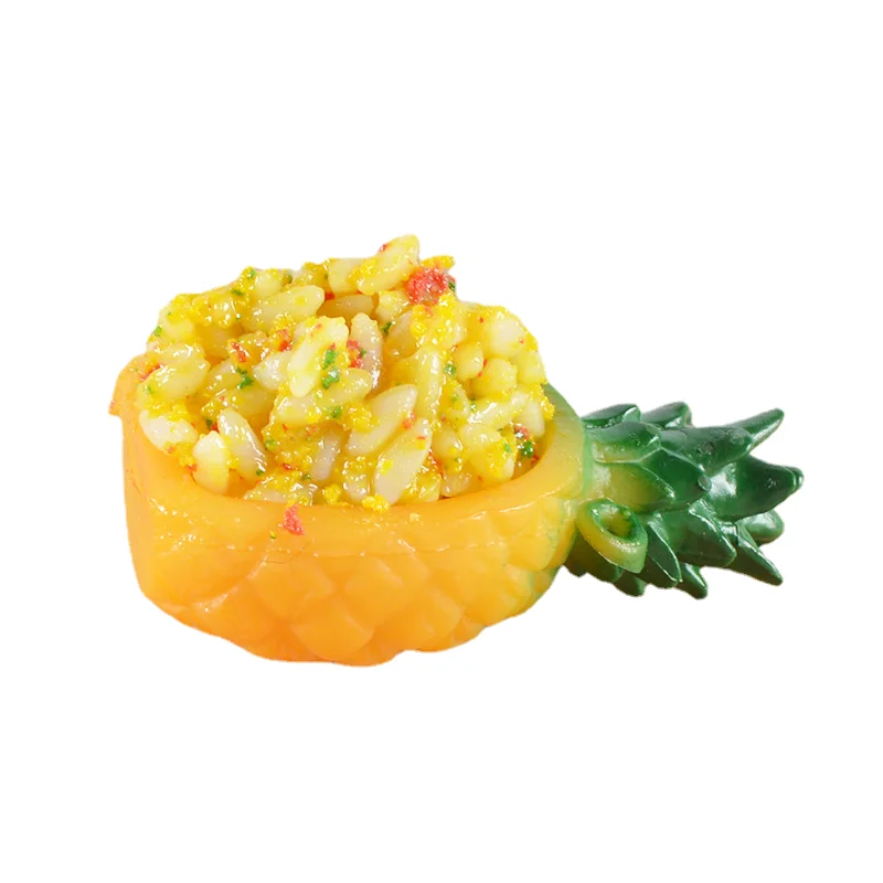 chaomao simulation pineapple fried rice play model mini miniature food Play house game toy