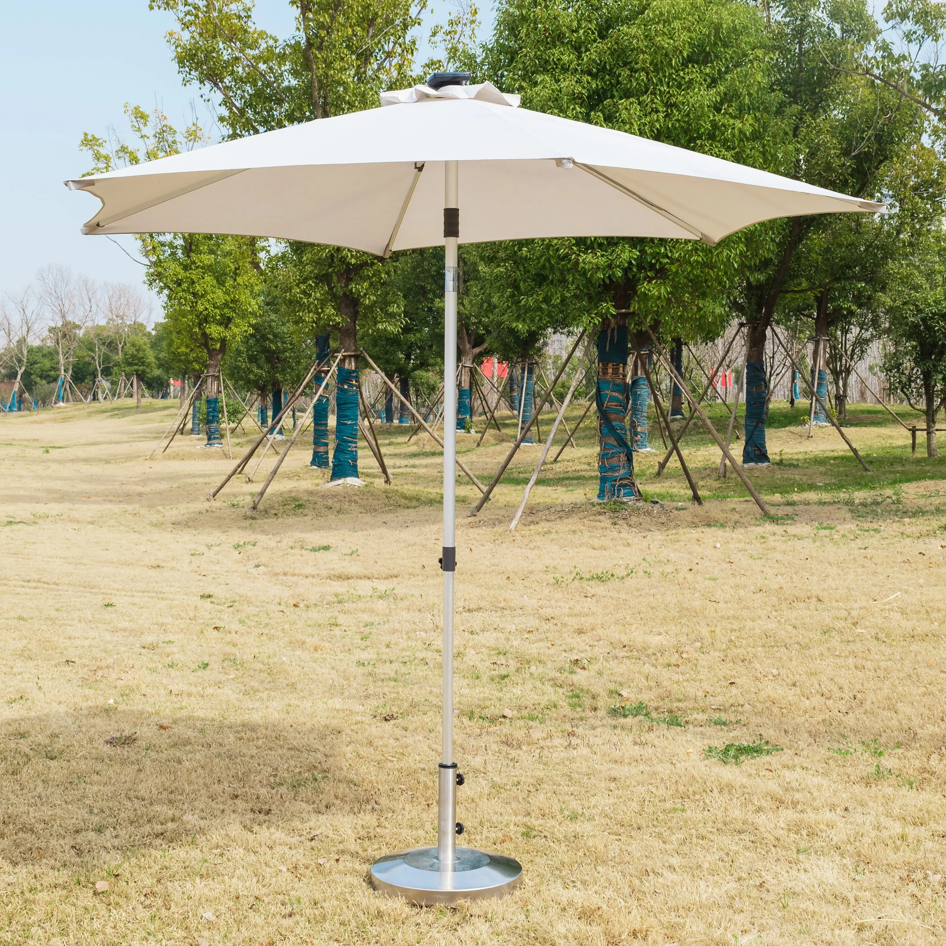 Factory Price High Quality Push Up Aluminium Balconi Groot Garden Umbrella Parasol Solar panel parasol