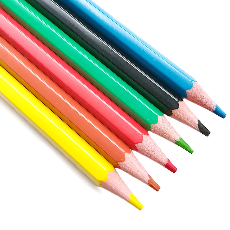 Factory Custom Short 6Pcs Drawing Color Pencil 8.8 CM Hexagonal Kids Drawing Colouring Personalized Multi Color Plastic Pencil