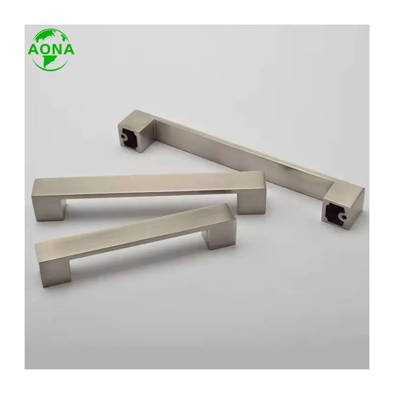 Stainless Steel Square Closet Drawer Cupboard Pulls Bathroom Door Handle