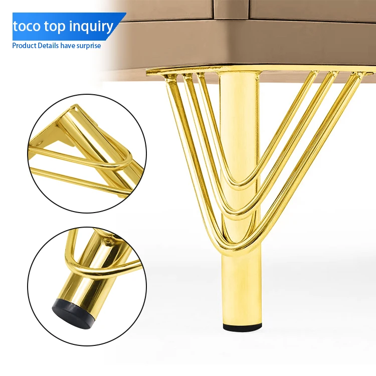 Toco New Metal Oblique Cone Black Industrial Furniture Accessories Sofa Tube Legs Gold Chrome Cast Iron Table Cabinet Chair Feet