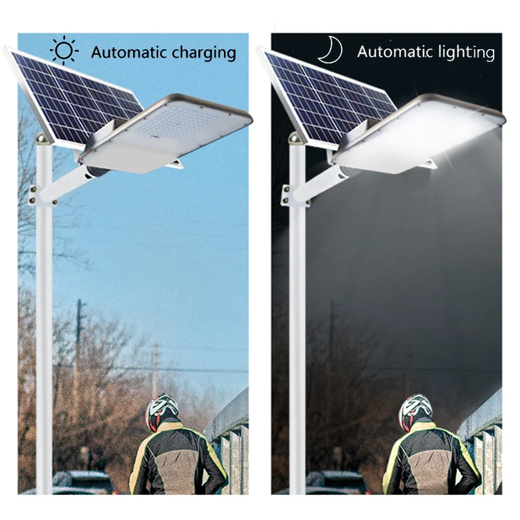 Hot Sale Outdoor Waterproof 300W 200W 100W Light Control Led Solar Street Lights Aluminum