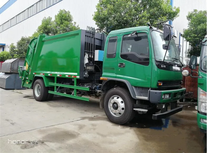 Export to Angola japanese 12cbm capacity garbage compactor truck