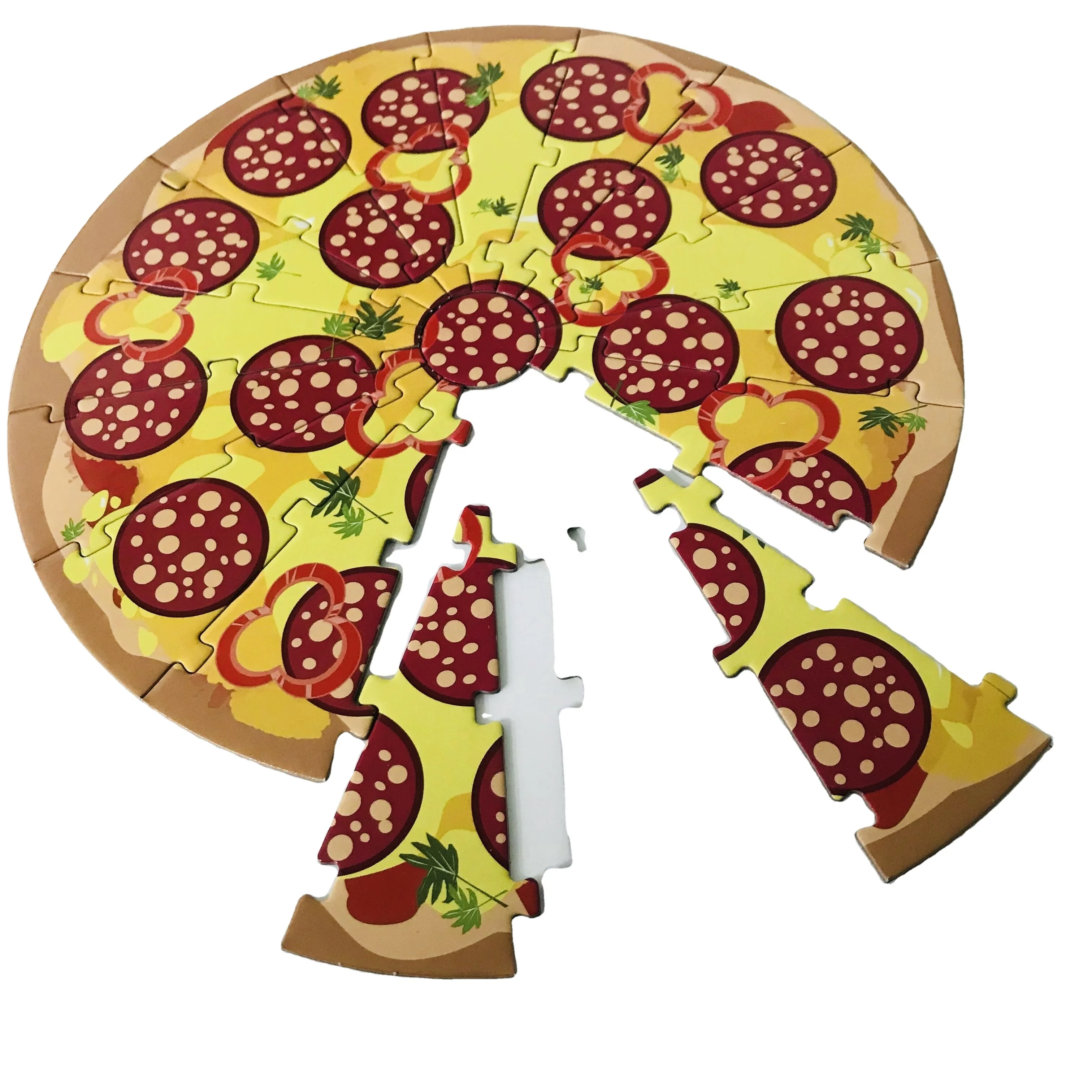 Free samples custom shape round  puzzle paper funny jigsaw puzzle game for children