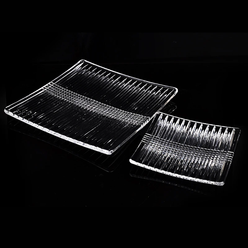 Квадратная стеклянная тарелка для завтрака и чашка изогнутые стеклянные тарелки из боросиликатной стены