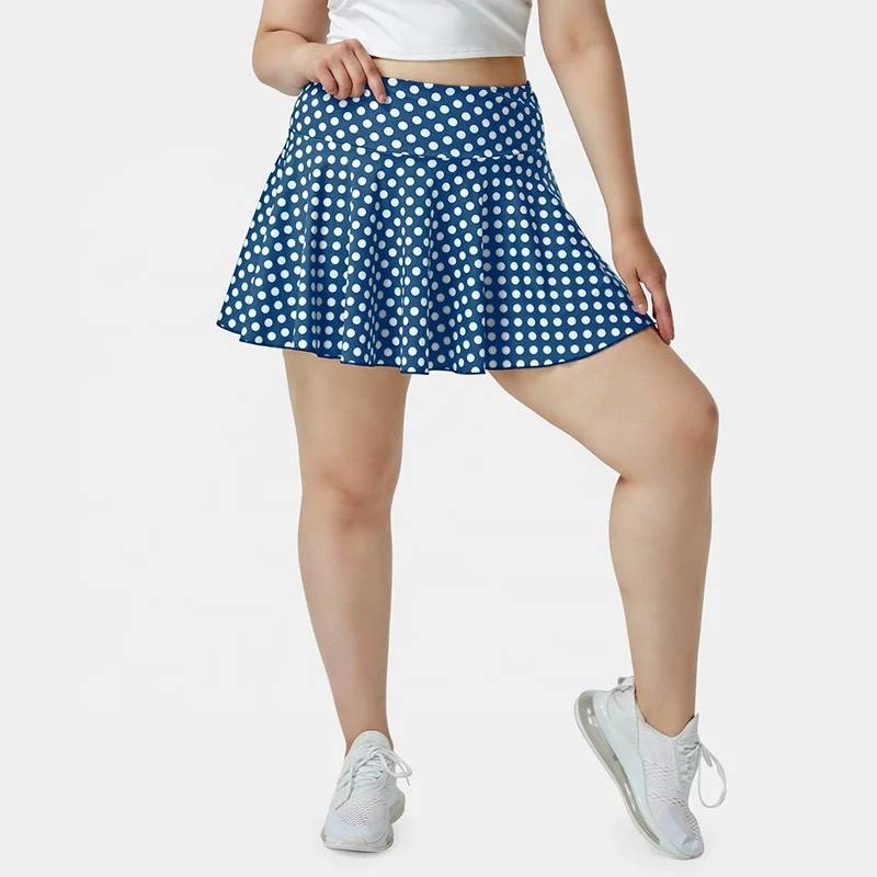 Custom Wholesale Sublimation Print High Waist Sportswear Side Shorts Golf Wear For Women Plus Size Tennis Dress With Pocket