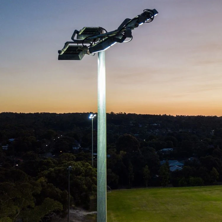 15m-45m High Mast Light Pole with LED Flood Lights for Baseball Court Skiing Field