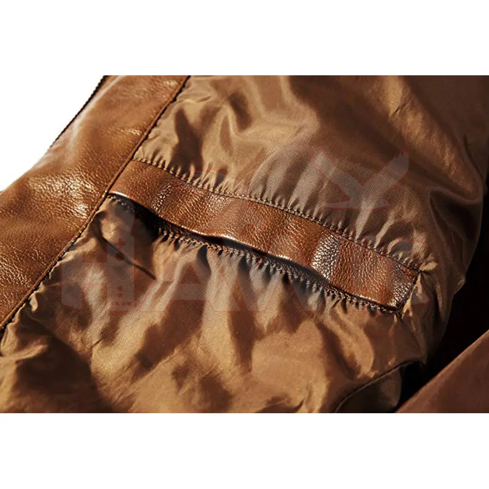 Genuine Leather Fashion Jacket For Men Windproof Sheepskin Leather Jacket For Men