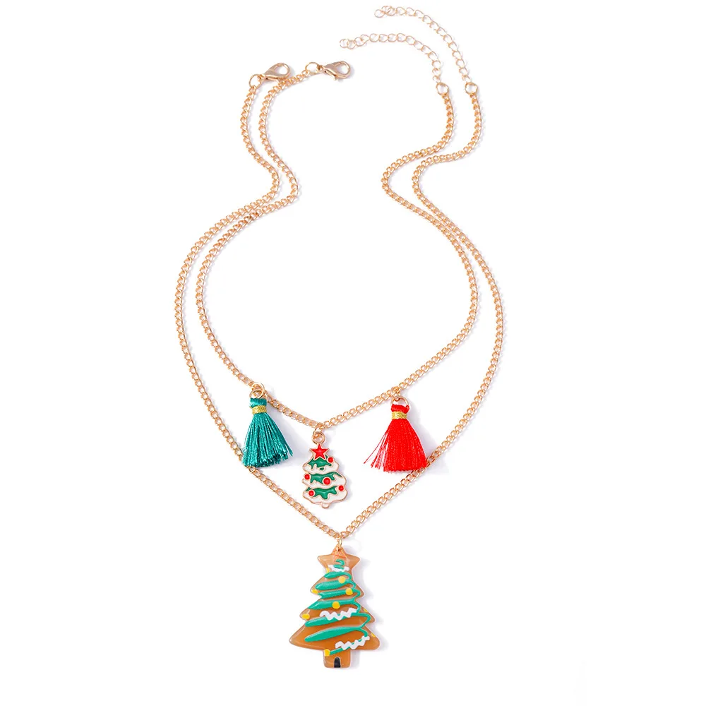 New fashion design Christmas Risu Christmas Tree necklace set exquisite everything collar bone chain neck accessories