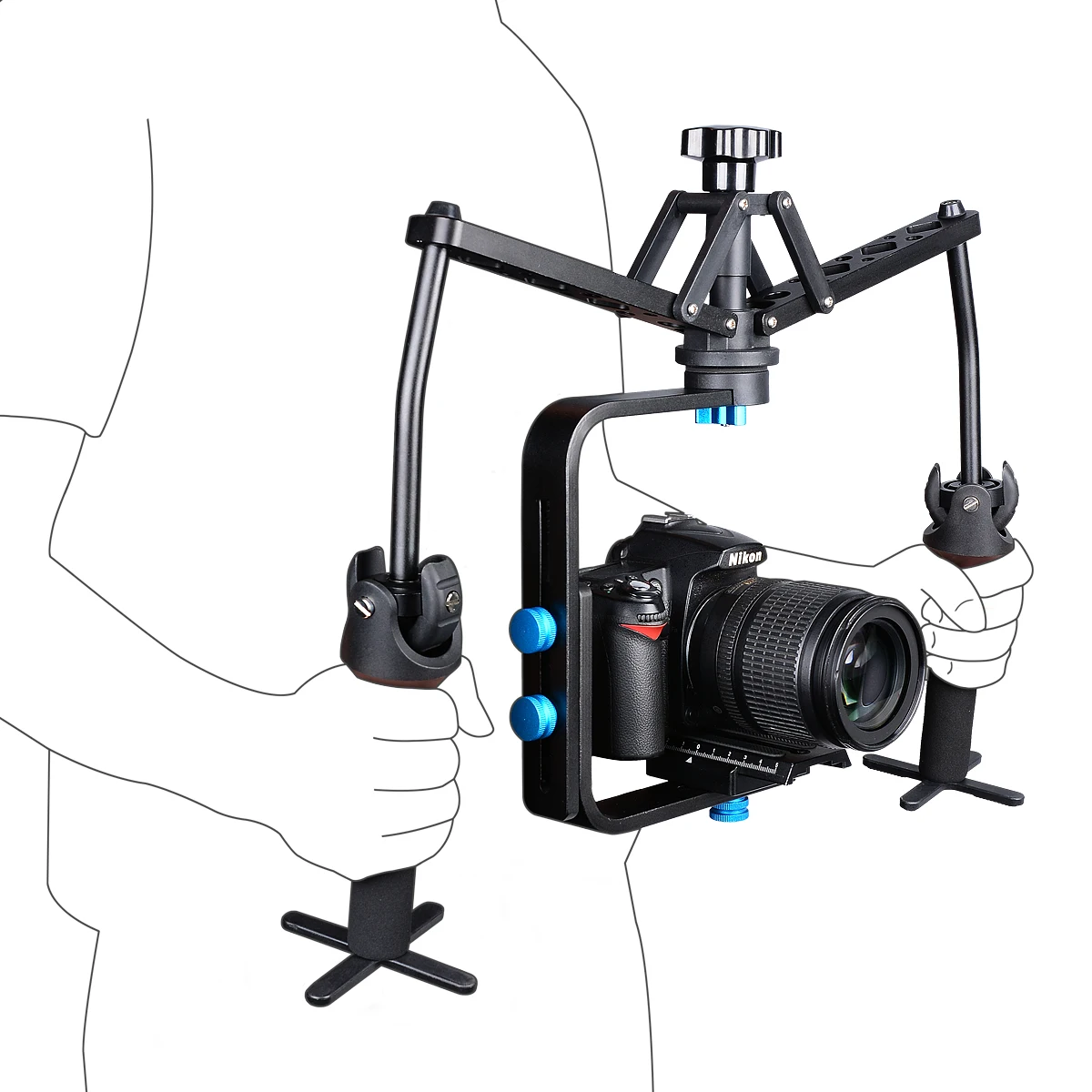 TL MEDIA HHS1 Aluminium 3 Axis Professional Spider Handheld Stabilizer for DV Camera