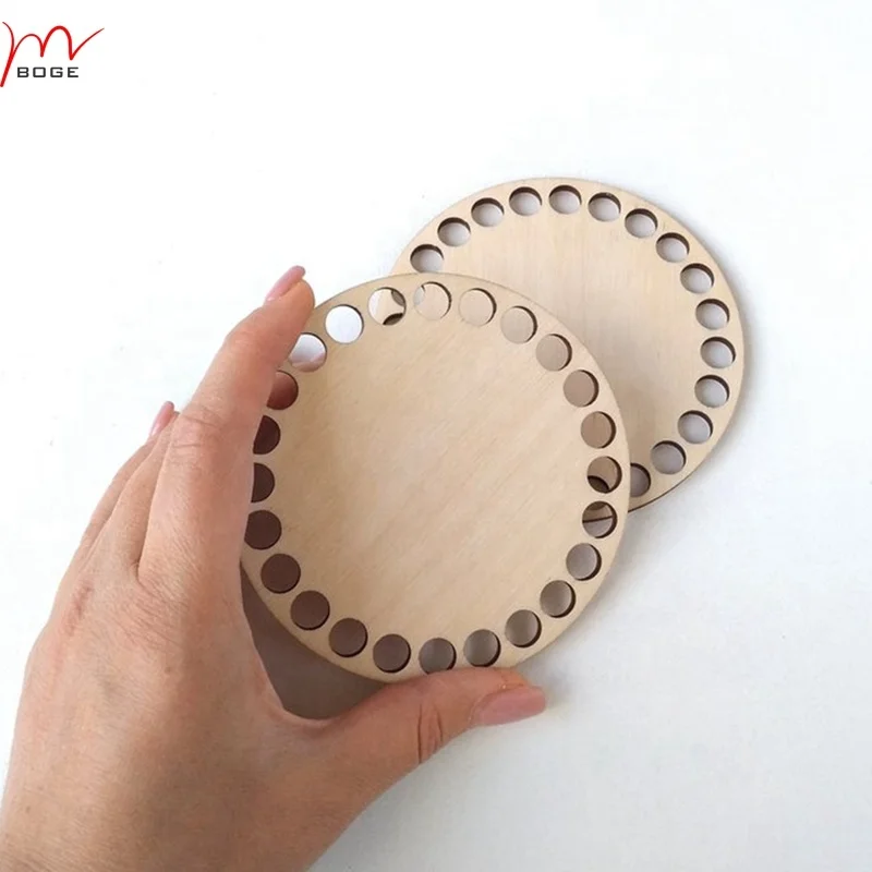 LASER CUT  Round wooden base 4 inPlywood bottoms Wooden Bottoms for Crochet Baskets