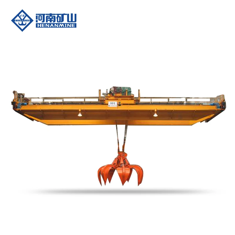 QZ Type 15 Ton Handle Steel Scrap Grab Electric Overhead Bridge Traveling Crane with Bucket