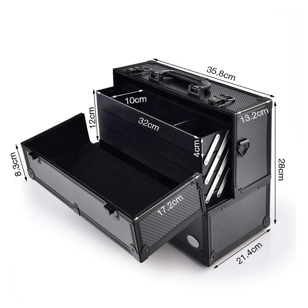 Custom Design Size Logo Star Polish Travel  Makeup Vanity Case Aluminum Suitcase