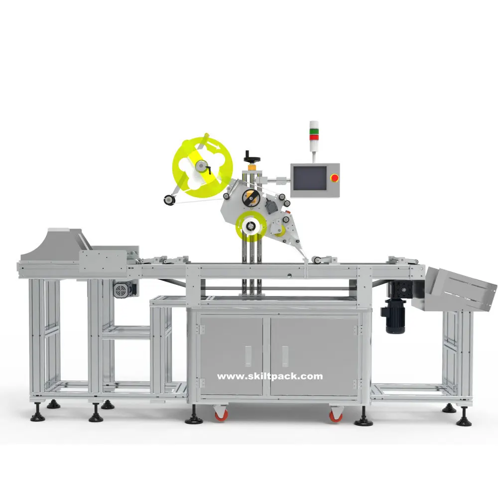 Auto Vacuum Foil Bag Top Side Paging Labeling Machine Adhesive Sticker Label Applicator