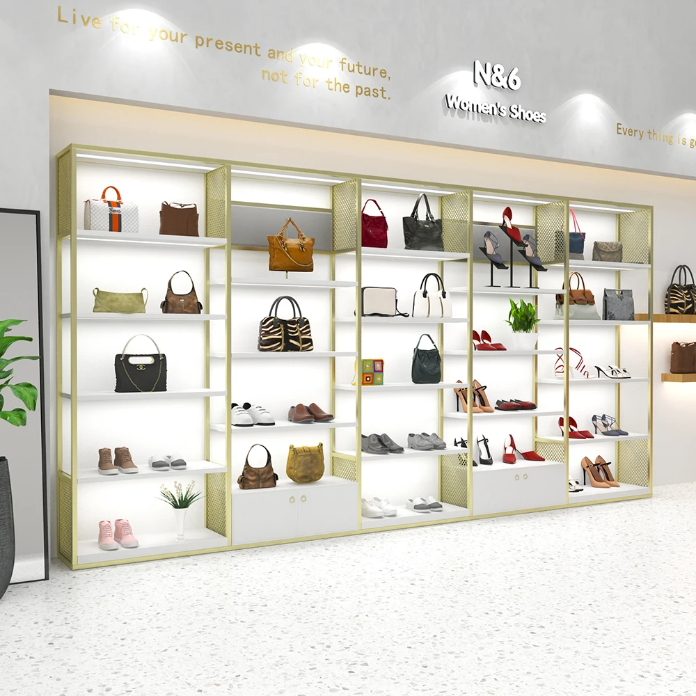 wooden supermarket shopping sunglasses cosmetic display shelf shoe store zipper bag handbags display storage holder racks stand