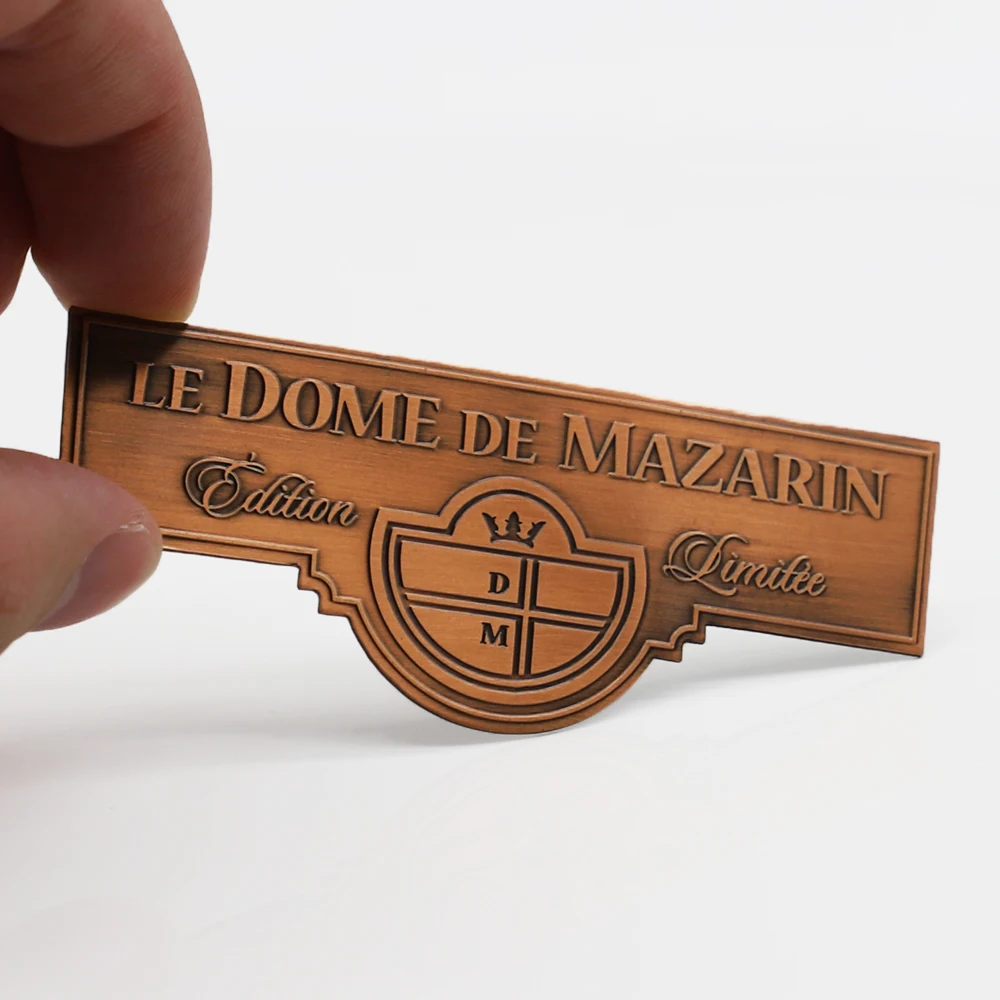 
Metal antique bronze plate brand customized luggage custom nameplate 
