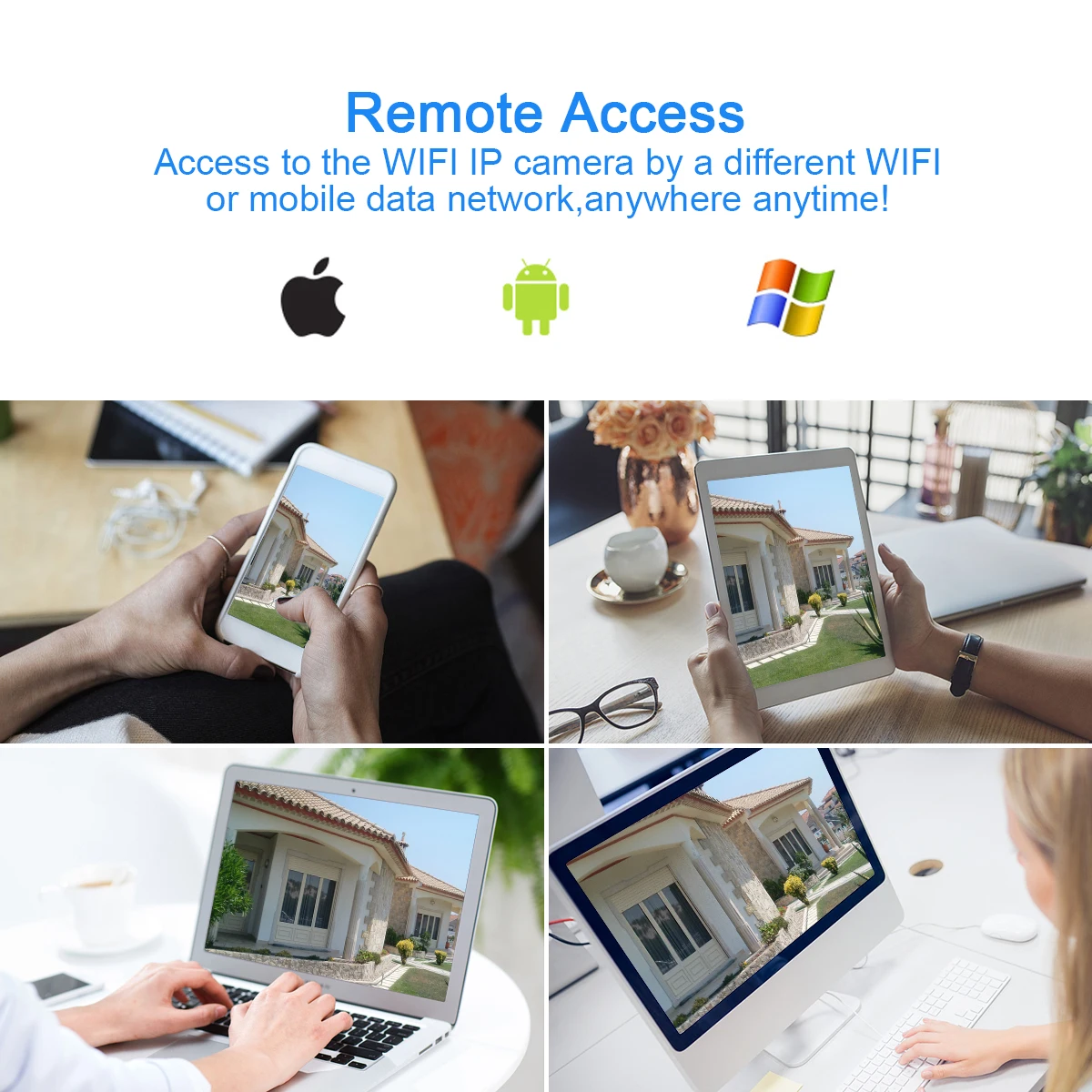 JideTech 5MP 4X Network IP Security Camera Indoor/Outdoor IP66 CMOS Sensor with SD Card Slot WIFI PTZ Camera Two-Way Audio