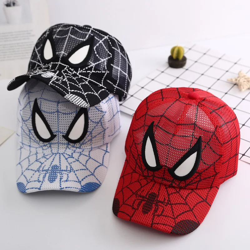 Manufacturer professional high quality Marvel cartoon movie character Spider man full mesh cap
