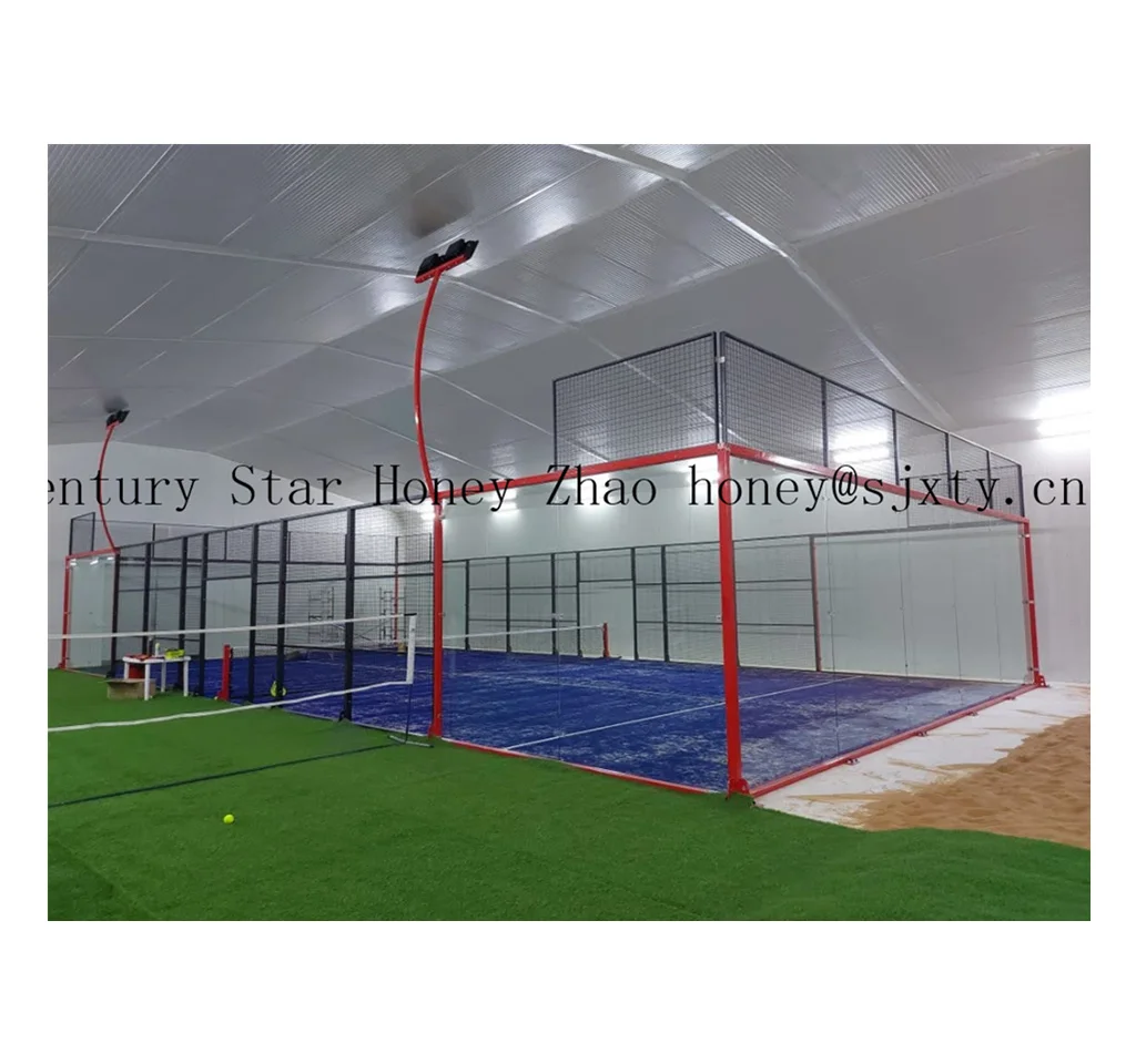 2024 Manufacturer and Wholesale Tempered Glass Panoramic Indoor Outdoor Padel Tennis Court