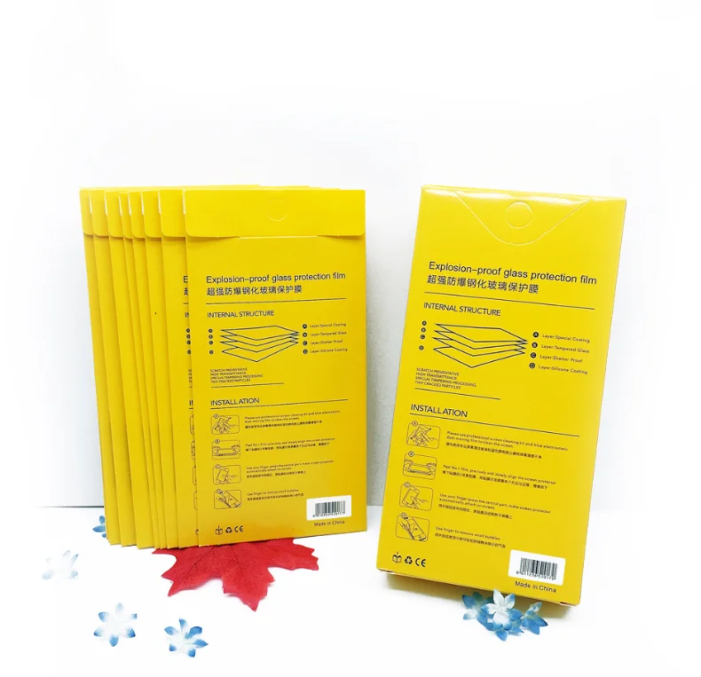 Tempered Glass Retail package For Wholesale Anti-syattered Film Explosion Proof 9H Screen Protector Film Packing 10 in 1