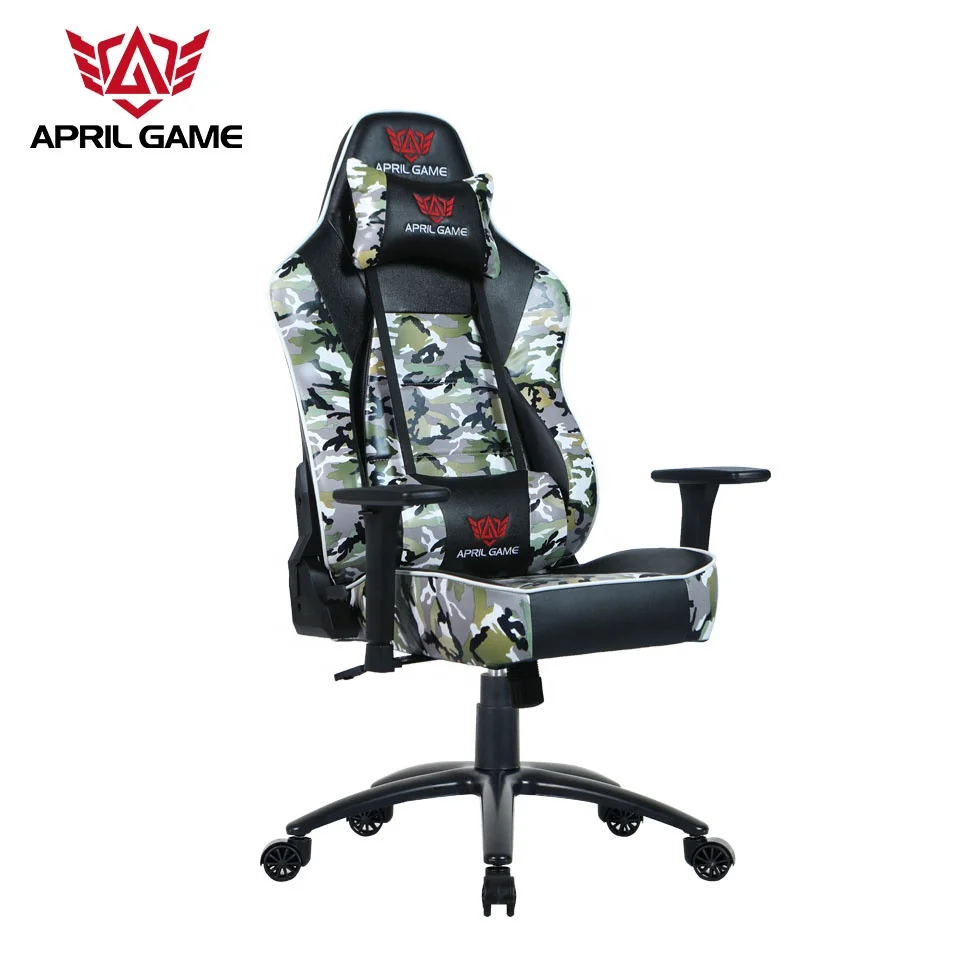 April Game Y-2577 PVC Camouflage Ergonomic Office Racing Swivel Gaming Chair