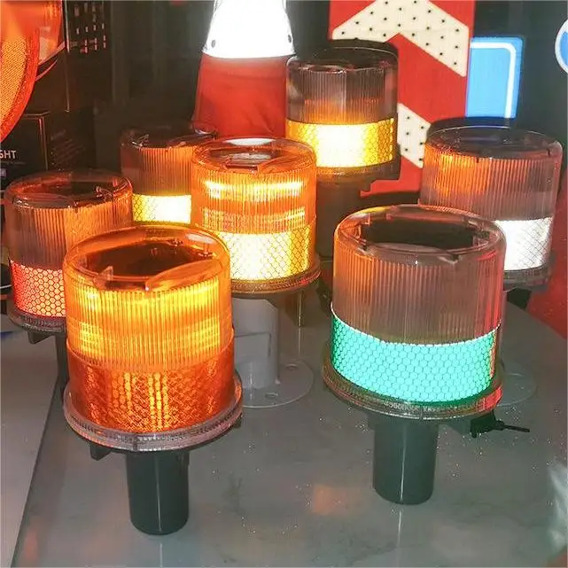 Factory Price USA LED Handhold Outdoor Traffic Solar Warning Light For Forklift With Clear Cover