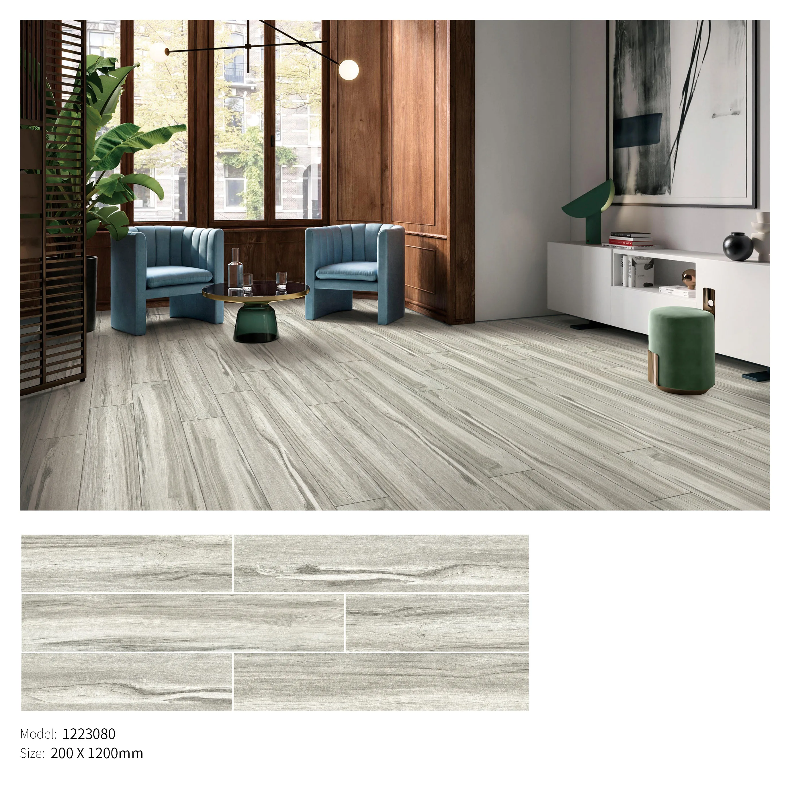 Фарфоровая плитка 200x1200 мм в деревенском стиле, деревянная керамическая напольная плитка Gres