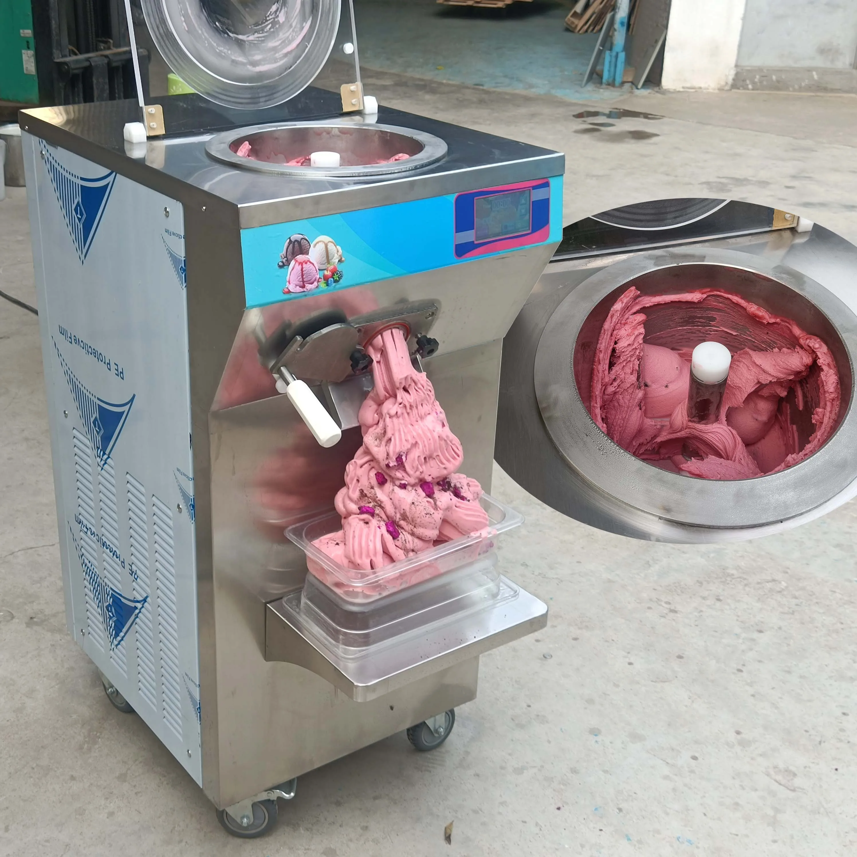 fresh fruit vertical continuous batch freezer machi/air churner ice cream batch freezer/batch freezer hard ice cream with CE ETL