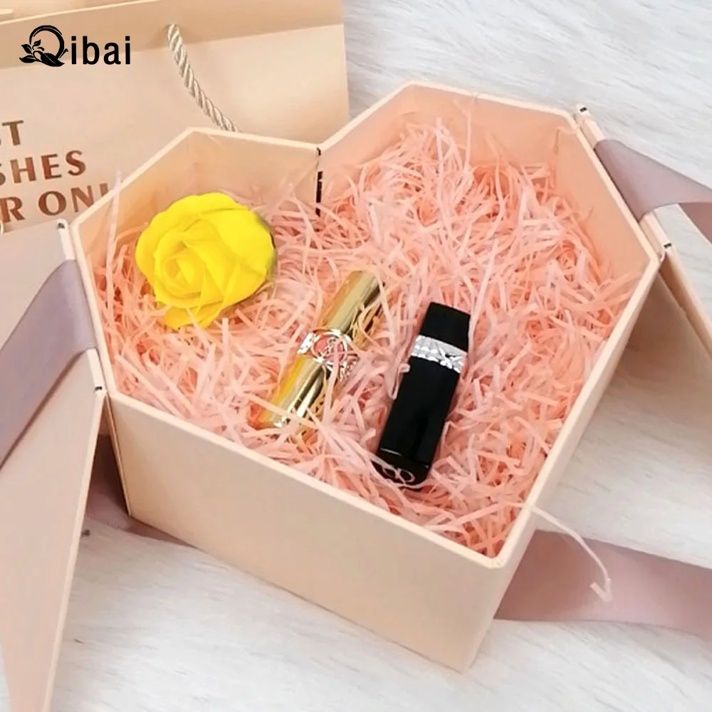 Qibai Raffia плоская гофрированная измельченная бумага филе Подарочная коробка декоративный наполнитель цветная рафия