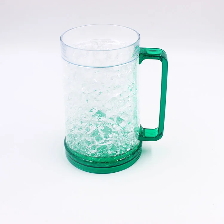 2020 Sublimation blank glass beer mugs fashion double wall gel freezer mugs