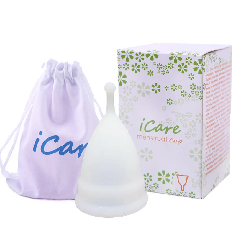 iCare Stockable Wholsale Newest Silicone Women Period Menstrual Cup Designs Spill Free Silikon Menstruation Order