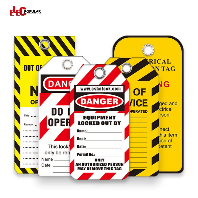 Elecpopular 2023 PVC warning signs Safety lockout Tagout label Tag signs for Industrial Overhaul of industrial equipment