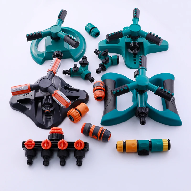 High quality Automatic Rotating Plastic 3-arm garden irrigation watering sprinkler equipment for lwan