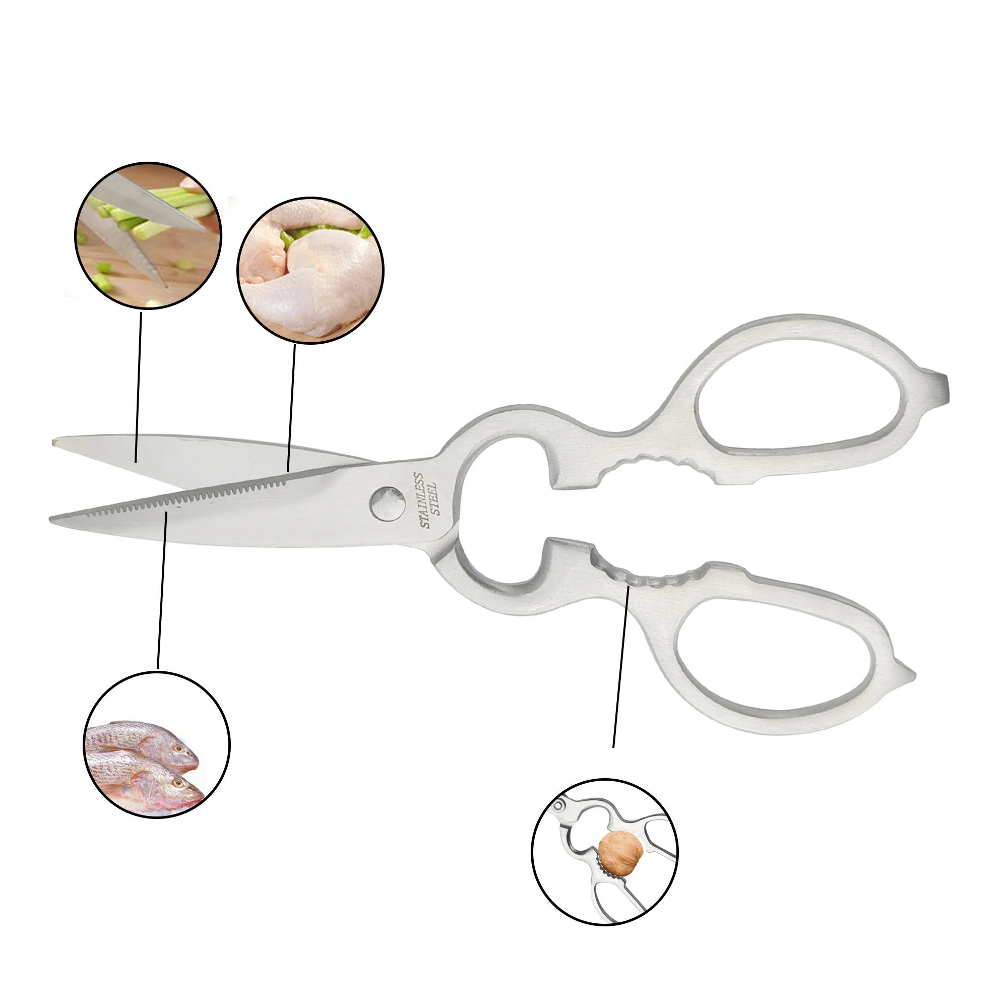 Kitchen Professional Scissors Metal Cutting Shears Stainless Steel Scissors Household Kitchen Scissors For Chicken Cutting