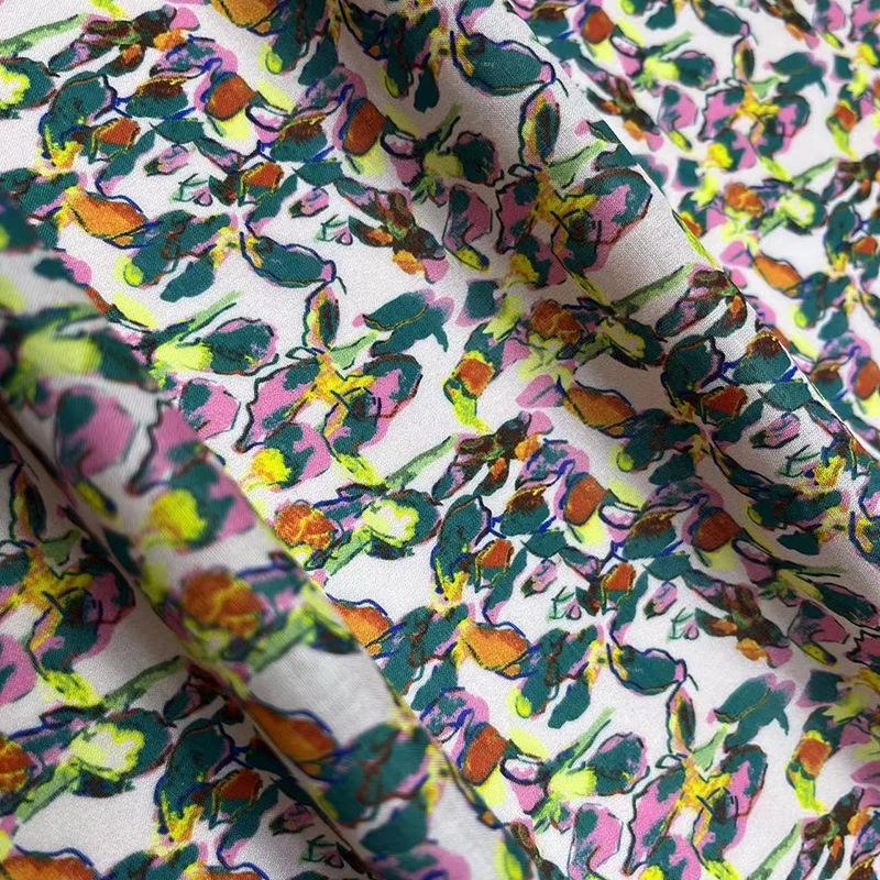 High quality breathable floral 3d digital print premium 100 cotton fabric for women dress