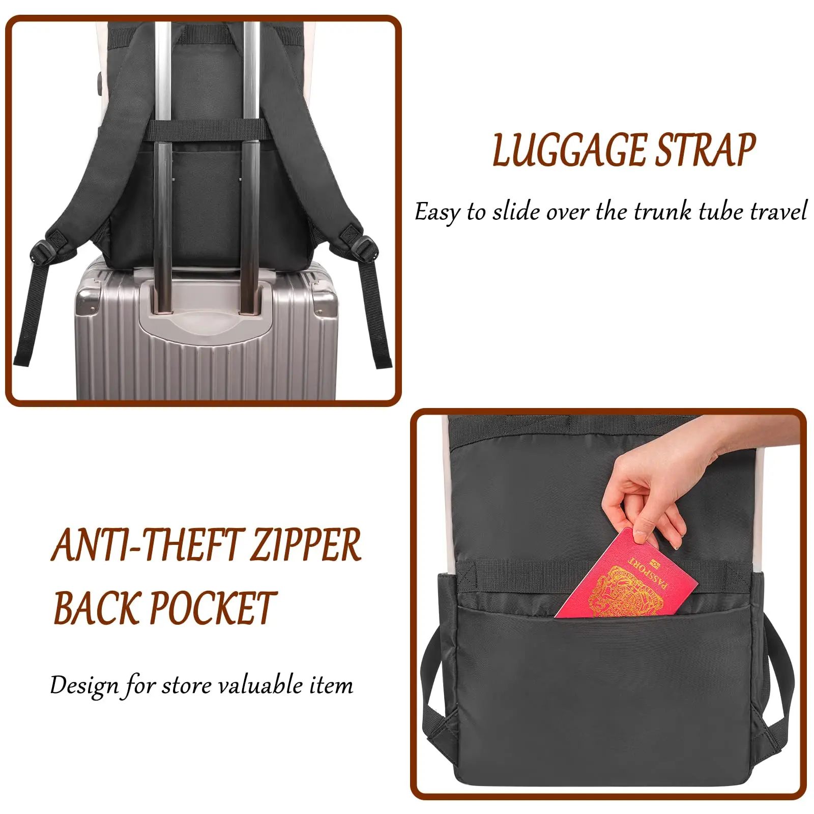 New Arrival women backpack luxury Multifunctional pu leather backpack laptop bags for women