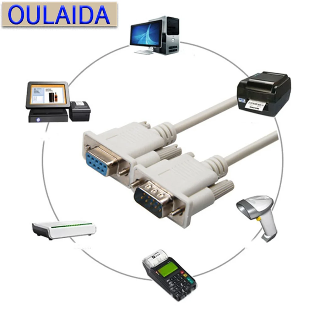 OULAIDA DB9 Serial Port Cable 9-Pin RS232 cable Used for industrial instruments and other serial devices for data transmission