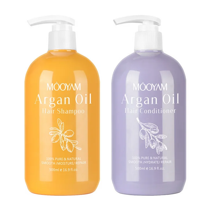 Hot sell natural organic private label hair growth smooth shampoo agran oil & tea tree oil shampoo and conditinoer set