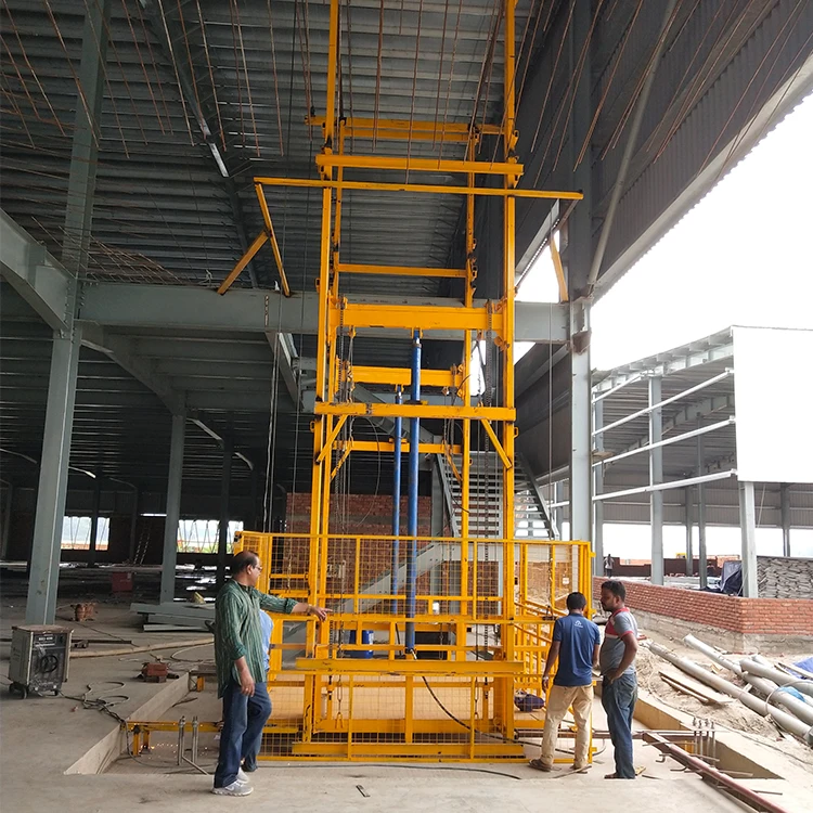 Outdoor Indoor Guide Rail Elevator Hydraulic Cargo Lift