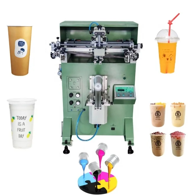 2023 Versatile Semi-automatic Screen Printing machine for milkshake plastic cups