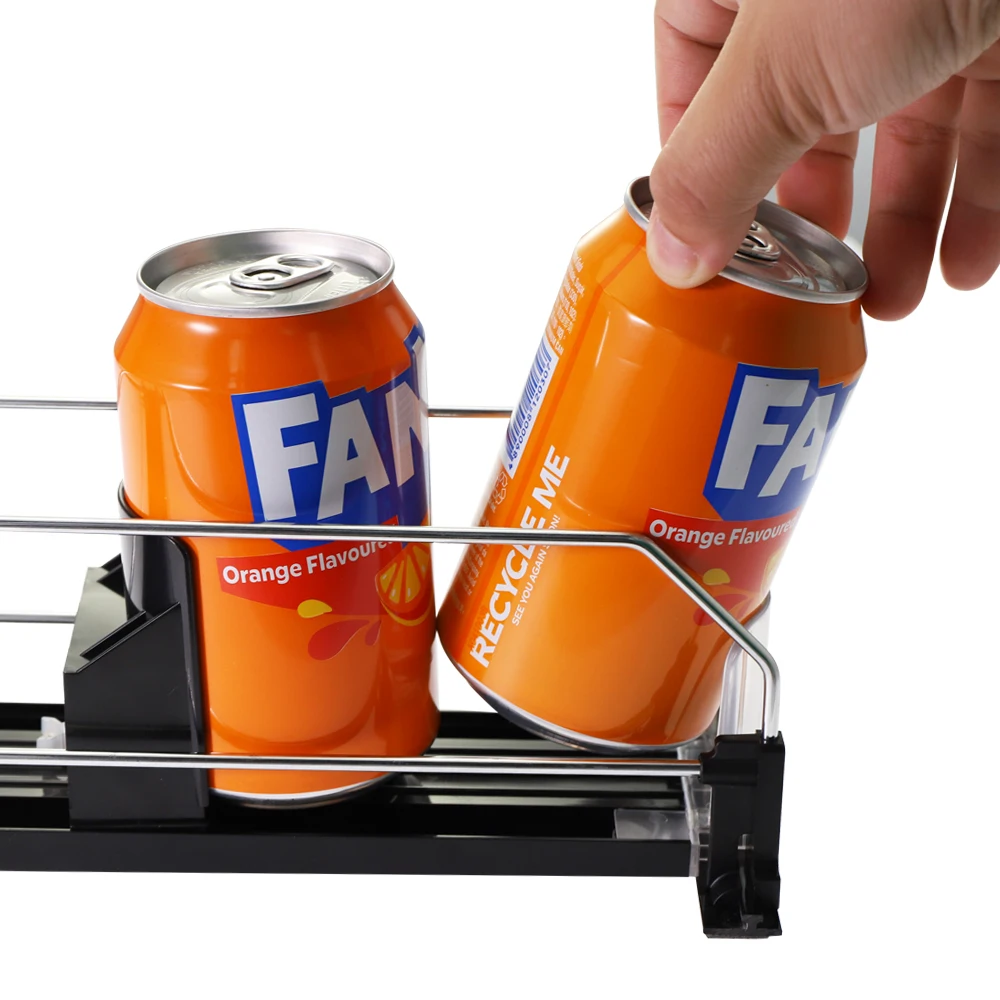 Plastic Soda Smart Dispenser Supermarket Shelf Pusher System Auto-Feed Spring Loaded Beverage Organizer For Fridge Drink Pusher