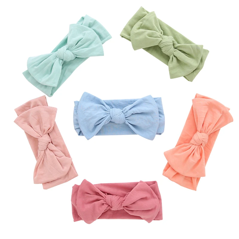Shower Facial Decorated Baby Girls Head Band High Quality Bamboo Fabric Sweet Solid Color Head Scarf OEM Wholesale Headband