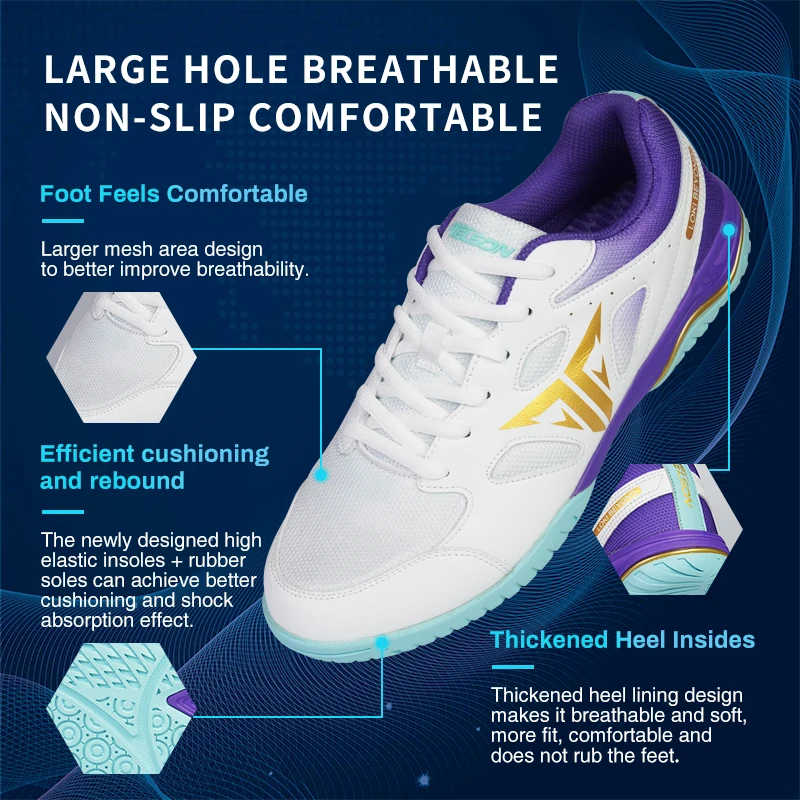 Loki High Quality Telson Microfiber Leather Breathable and Wear-Resistant Badminton Table Tennis Shoes