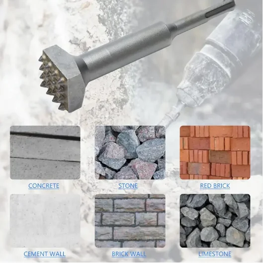 Autoerizo Wholesale Masonry Concrete Bushing Hammer Chisel Bit Square Round SDS Plus Shank Drill Bit