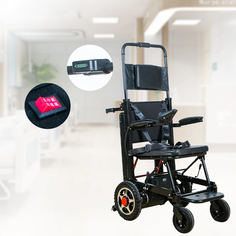 Adjustable Speed 181 Kg Loading Climb Stairs Smoothly Night Lighting lighting Crawler Stair Climbing Wheelchair for Elderly