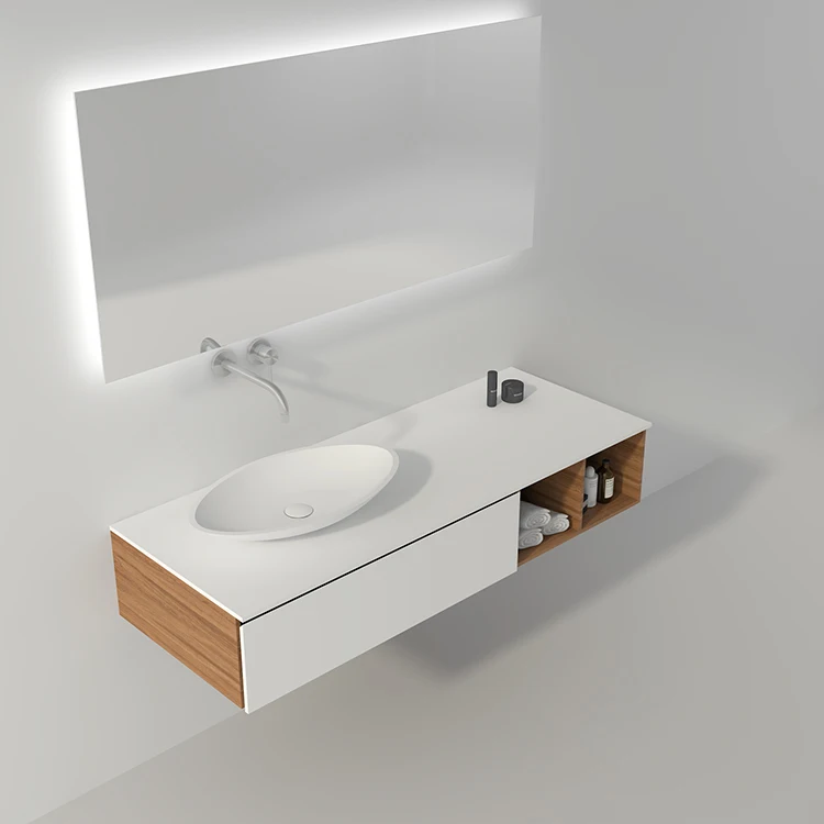 Bs-8326 Professional Manufacture Bath Vanity Solid Surface Counter Top Sink Brand New Sanitary Ware Bathroom Hand Wash Basin