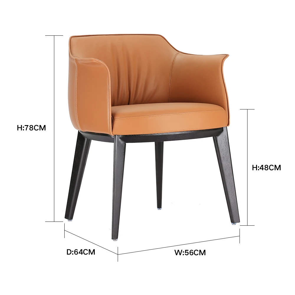 Роскошный скандинавский стул, деревянный кожаный стул для ожидания свадьбы, ресторана, бара, отеля, столовой, офиса, стулья для гостиной