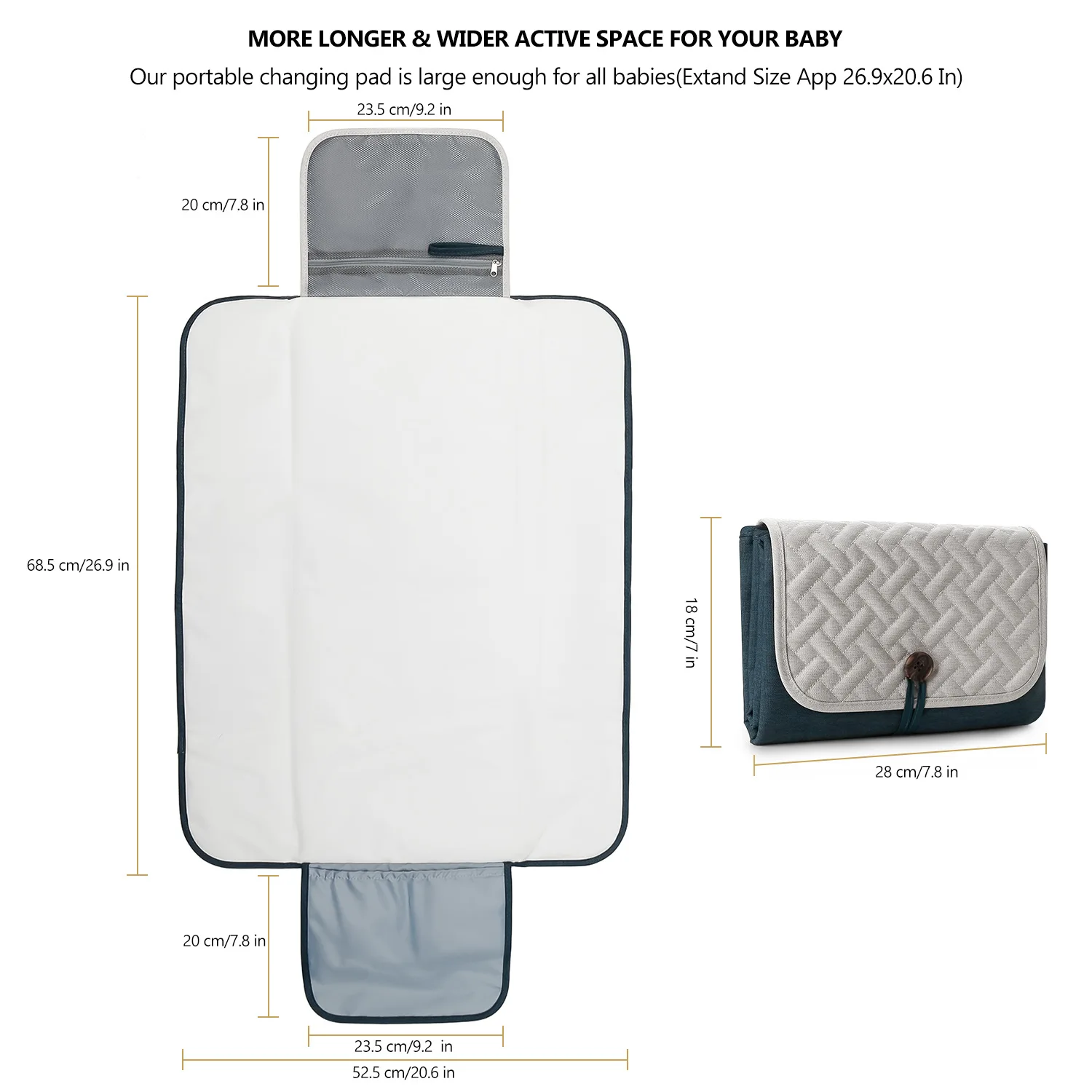 BSCI factory infant printed soft waterproof Foldable Travel soft padding mommy baby maternity mate diaper nappy changing pad