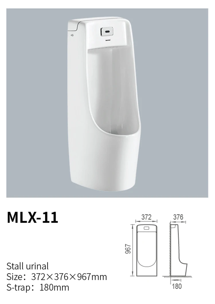 
Medyag OEM/ODM Ceramic Automatic Sensor Flushing Urinal Floor Mounted Standing Man Woman Building Toilet Urinal 